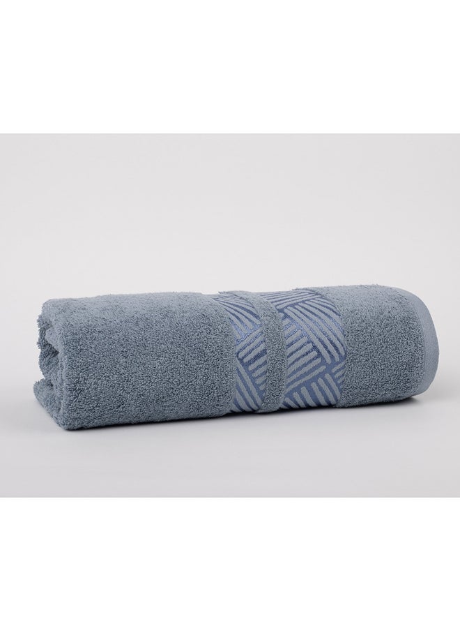 White Rose TRACK - 500 GSM - 100% Cotton Terry - Jacquard Border- 1 Bath Sheet 80X160 cm- Luxury Touch - Extra Absorbent-Sky Blue  - Image 4