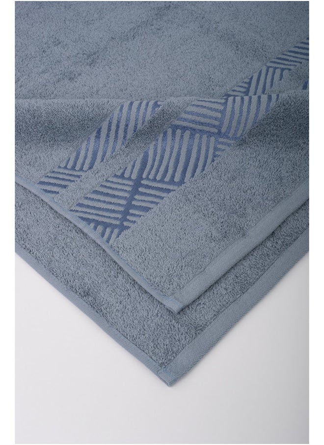 White Rose TRACK - 500 GSM - 100% Cotton Terry - Jacquard Border- 1 Bath Sheet 80X160 cm- Luxury Touch - Extra Absorbent-Sky Blue  - Image 3