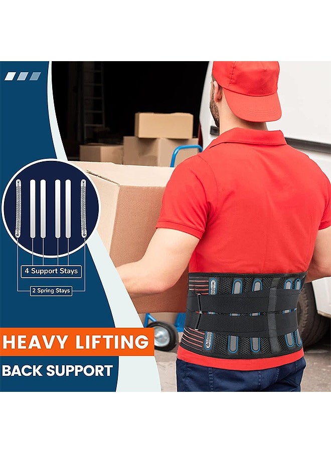 SOUTH MOON - Back Brace with 3D Lumbar Pad, Adjustable 6X Back Support Belt for Lower Back Pain Relief,  Men Women Posture Corrector for Scoliosis Herniated Disc Sciatica (Waist: 37.4"-43.3") - Image 1