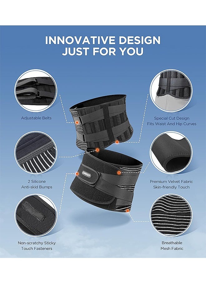 SOUTH MOON - Back Brace with 3D Lumbar Pad, Adjustable 6X Back Support Belt for Lower Back Pain Relief,  Men Women Posture Corrector for Scoliosis Herniated Disc Sciatica (Waist: 37.4"-43.3") - Image 1