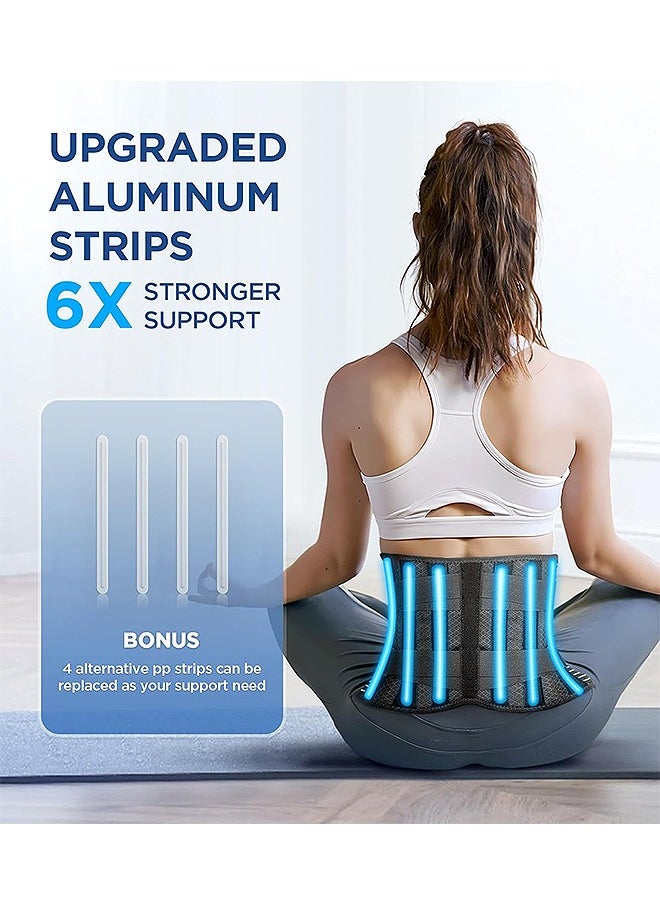 SOUTH MOON - Back Brace with 3D Lumbar Pad, Adjustable 6X Back Support Belt for Lower Back Pain Relief,  Men Women Posture Corrector for Scoliosis Herniated Disc Sciatica (Waist: 37.4"-43.3") - Image 1