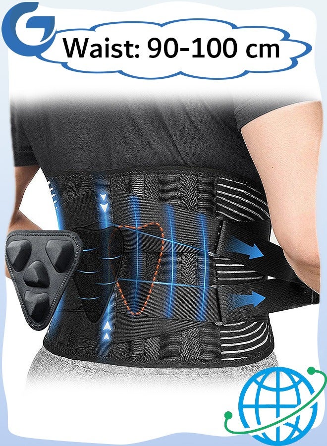 ساوث مون دعامة الظهر مع وسادة أسفل الظهر ثلاثية الأبعاد ، حزام دعم ظهر قابل للتعديل 6X لتخفيف آلام أسفل الظهر ، مصحح الموقف للرجال والنساء لعرق النسا الغنفوي الغضروفي (الخصر: 37.4 "-43.3") - Image 1