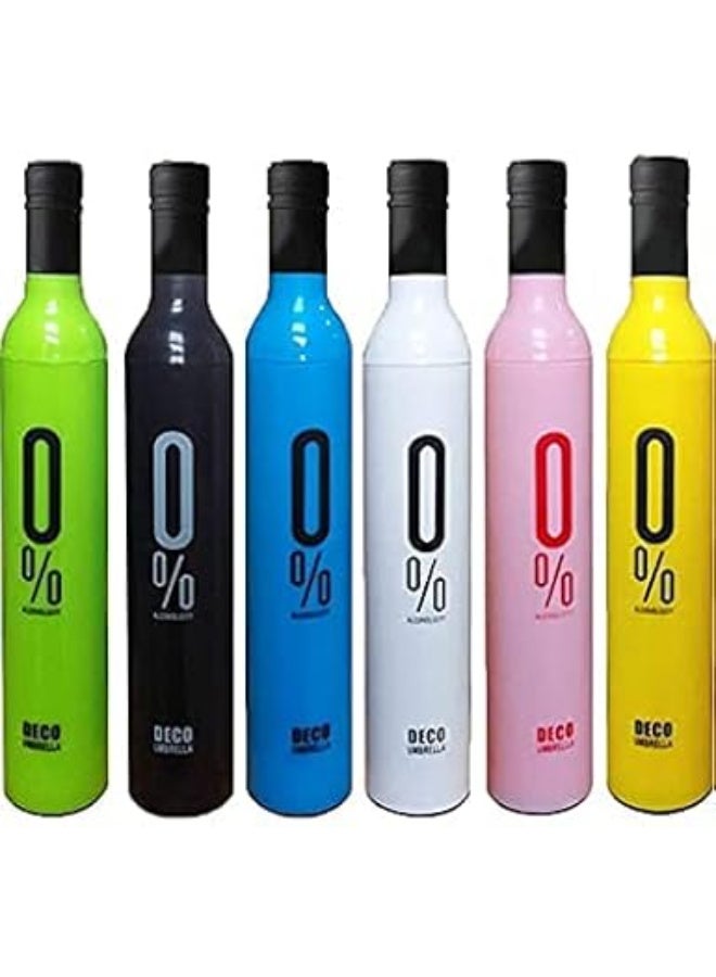 Premium Novelty Wine Bottle Umbrella - Automatic Foldable Sun/Rain Travel Umbrella with Anti-UV Coating and No-Drip Plastic Case - Available in Multiple Colors & Stylish Designs - Image 1