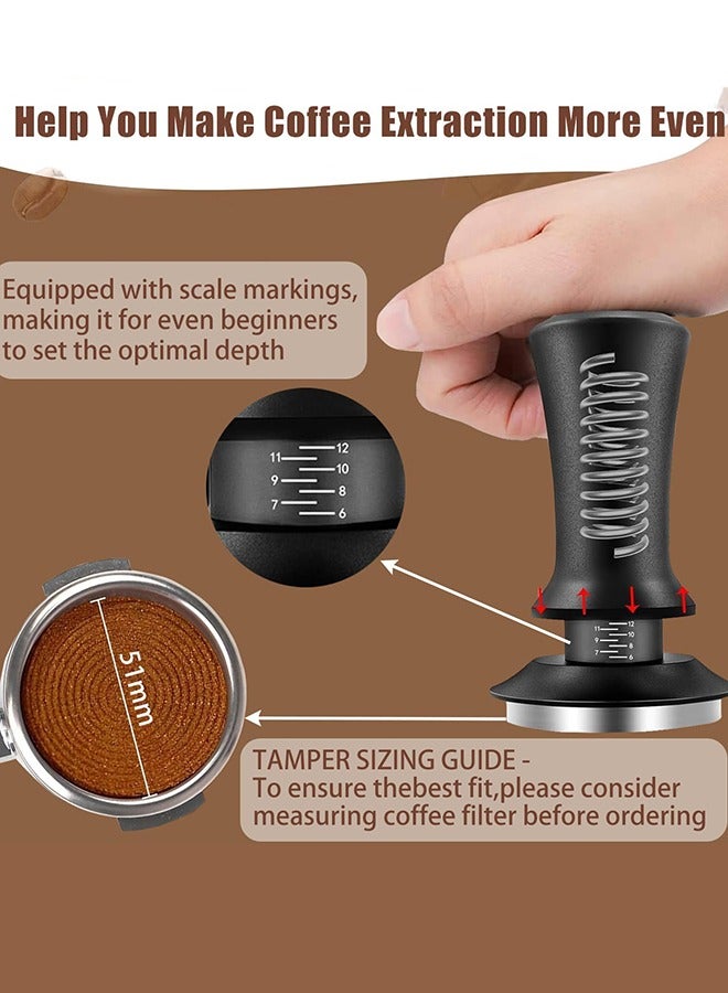 Garlo Coffee Espresso Tamper Set, 51mm Espresso Tamper & WDT Tool, Espresso Dosing Funnel, Silicone Gel Coffee Tamper Mat, Espresso Accessories for Barista Bar Home Office - Image 4