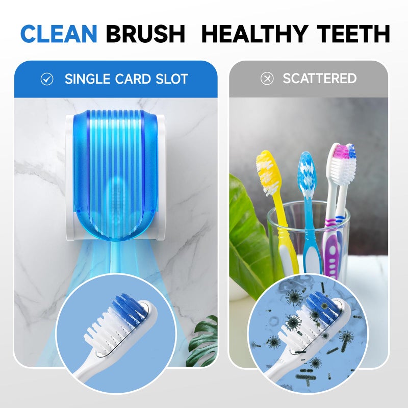 EKOTTOK Toothbrush Holders for Bathroomsã€Upgrade Single Slot Designã€‘ Toothbrush Holder Wall Mounted with Cover Moisture-Proof and Dust-Proof Toothbrush Storage Organizer for Shower Family and Travel 3PCS - Image 5