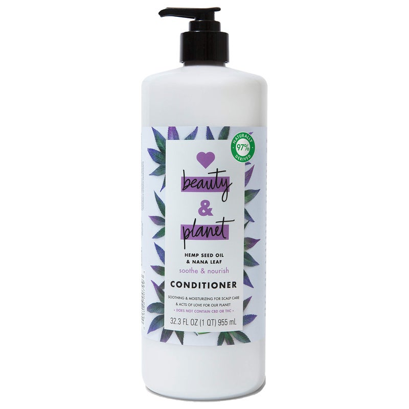 love beauty and planet Love Beauty And Planet Soothe & Nourish Dry Hair Conditioner Clean Scalp & Nourished Hair Care Hemp Seed Oil & Nana Leaf Paraben & Silicone Free and Vegan, 32.3 Fl Oz