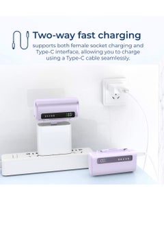 Brave Compact Power Bank 4-in-1 with Charging Station, 4-Pack 5000mAh External Battery Pack, LED Display, Built-in Type-C & Lightning Connectors, 22.5W USB-C Portable Charger, Fast Charging for iPhone 16/15/14/13/12, Samsung S24/S23/S22, iPad Pro, AirPods Pro, Ideal for Home, Office, Cafe, Hotel, Restaurant, Travel & More (Purple)  - Image 5
