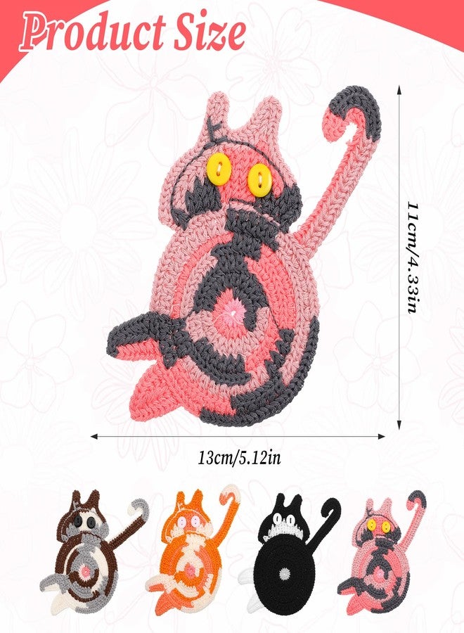 Elegaperma 4 Pcs Cat Coaster, Fun Woven Creative Cute Cat Coasters for Drinks, Cute Coffee Coasters for Home Decor Tabletop Protection - Image 2