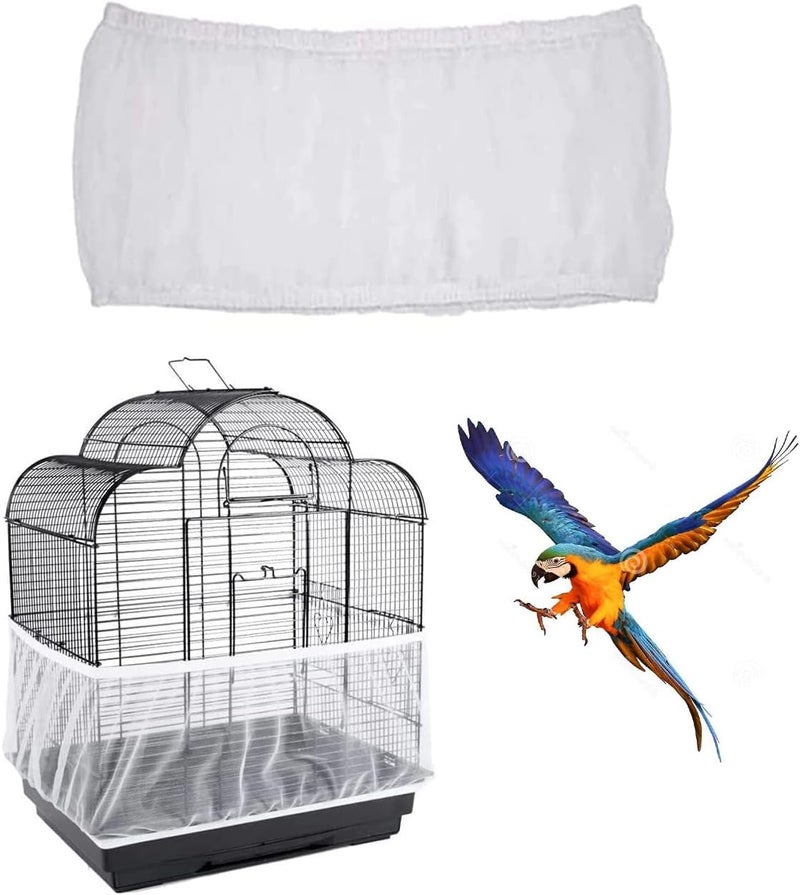 DreamAug Bird Cage Cover, Stretchy Suitable for 150cm-200cm, Budgie Cage Cover, Bird Cage Seed Catcher, White - Image 1