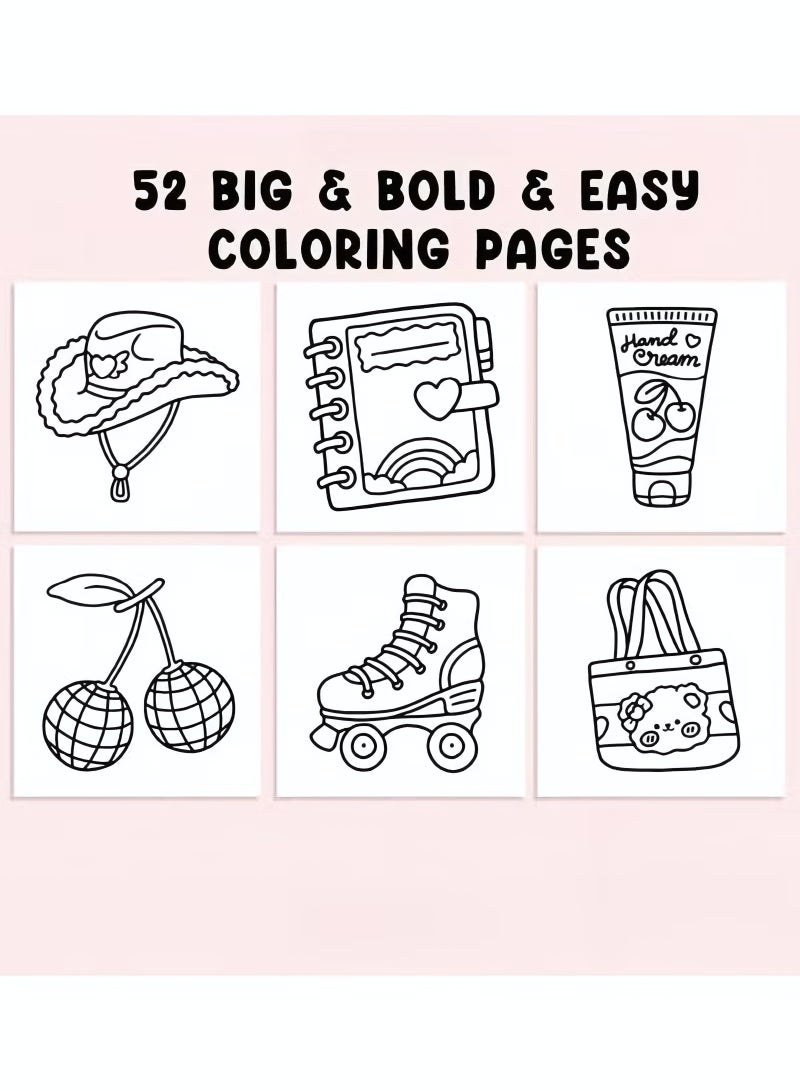 Coloring Book for Adults & Teens, Cute & Groovy: Cute & Cozy Daily Relaxation Activity with Whimsical Illustrations, Relaxing Anti-Anxiety Art Therapy, Perfect for Cozy Spaces & Holiday Gifting - Image 5