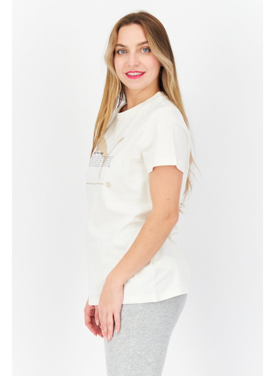 PUMA Women Sportswear Fit Short Sleeves Running T-Shirt, Beige  - Image 4