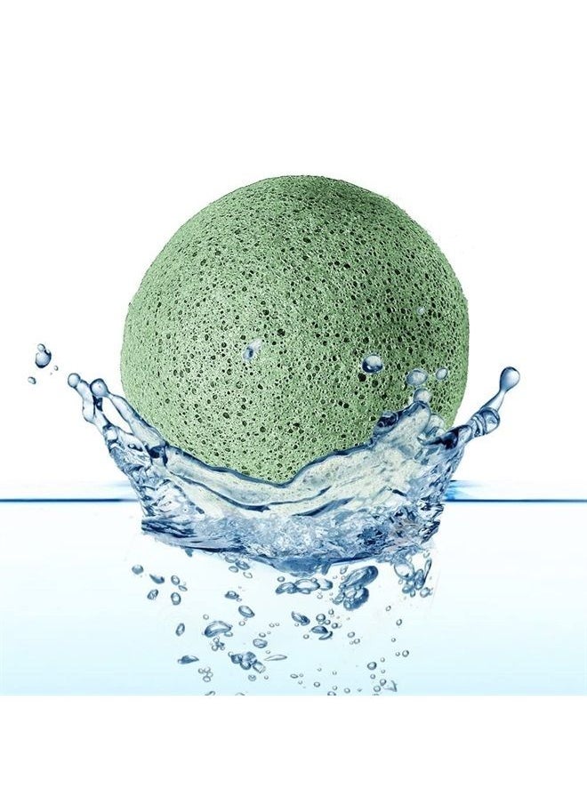 AMAKI SKINCARE Konjac Sponge Facial Cleanser with Added Green Tea and Activated Bamboo Charcoal-Sensitive to Oily and Acne Prone Skin Gentle Face Scrub, Face Sponges for Cleansing and Exfoliating 