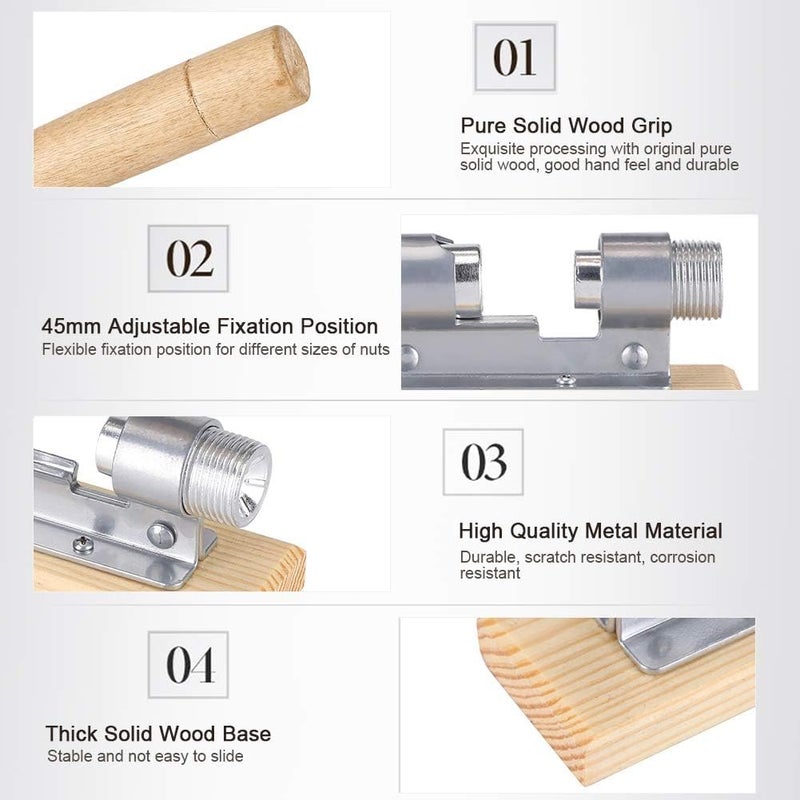 GION Adjustable Nutcrackers for Nuts Nut Crackers for Pecans Heavy Duty Nut Cracking Tools Pecan Cracker Sheller Nut Opener Tool for Walnuts Pecans Hazelnuts Almonds Brazil Nuts 1Pcs - Image 3