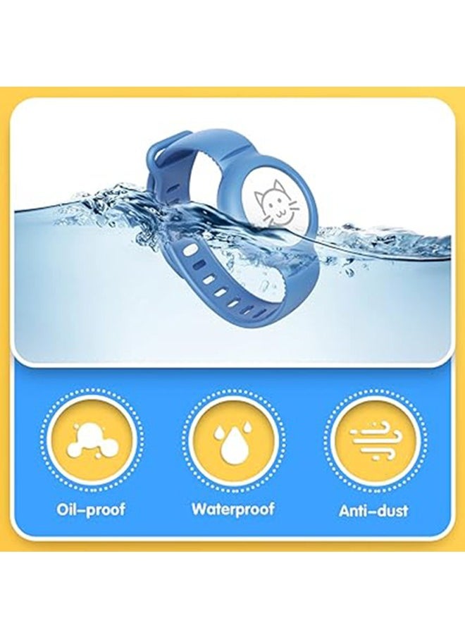 Arabest - AirTag Bracelet for Kids, 4 Pack Silicone Watch Bands + 4 Pack Anti-Scratch Films for Kids Toddler Baby Children Elders, Colorful Waterproof Wristband Compatible with Apple AirTag 2021 - Image 1