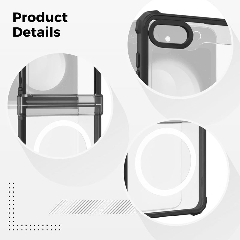 Z Flip6 Shockproof Clear Case, Slim Fit Hard Pc Cover, Wireless Charging Compatible - Image 4