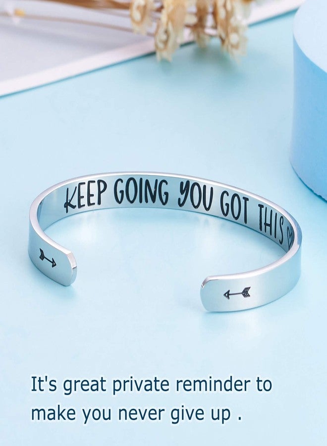LParkin Inspirational Gifts for Women Cuff Bracelets Mantra Quote Keep Going You Got This Motivational Friendship Gift Encouragement Best Friend Jewelry Bracelet (Keep Going You Got This) - Image 4