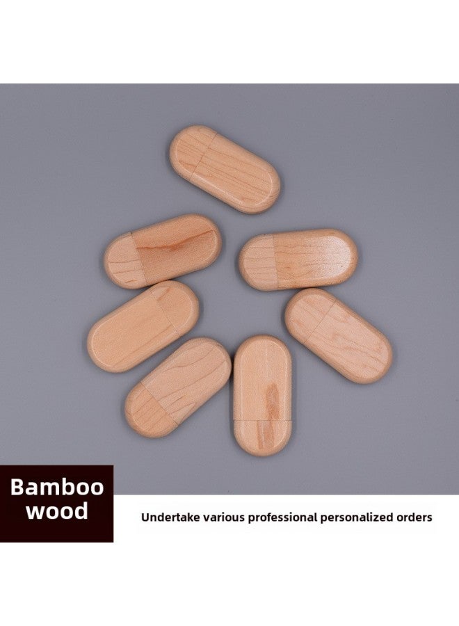 Wooden U Disk Meeting Gift Creative U Disk 16g Maple Bamboo U Disk 32g Large Capacity Mobile Phone U Disk Engraving Logo-Capacity:16GB - Image 4