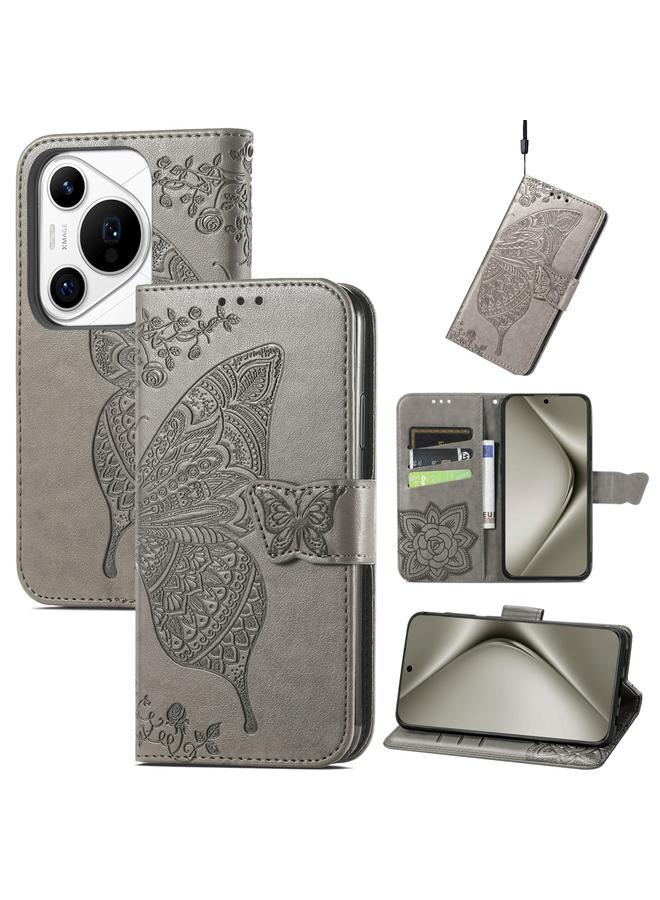 Zaboon Case For Huawei Pura 70 Pro Butterfly Love Flower Embossed Leather Phone Case - Image 1