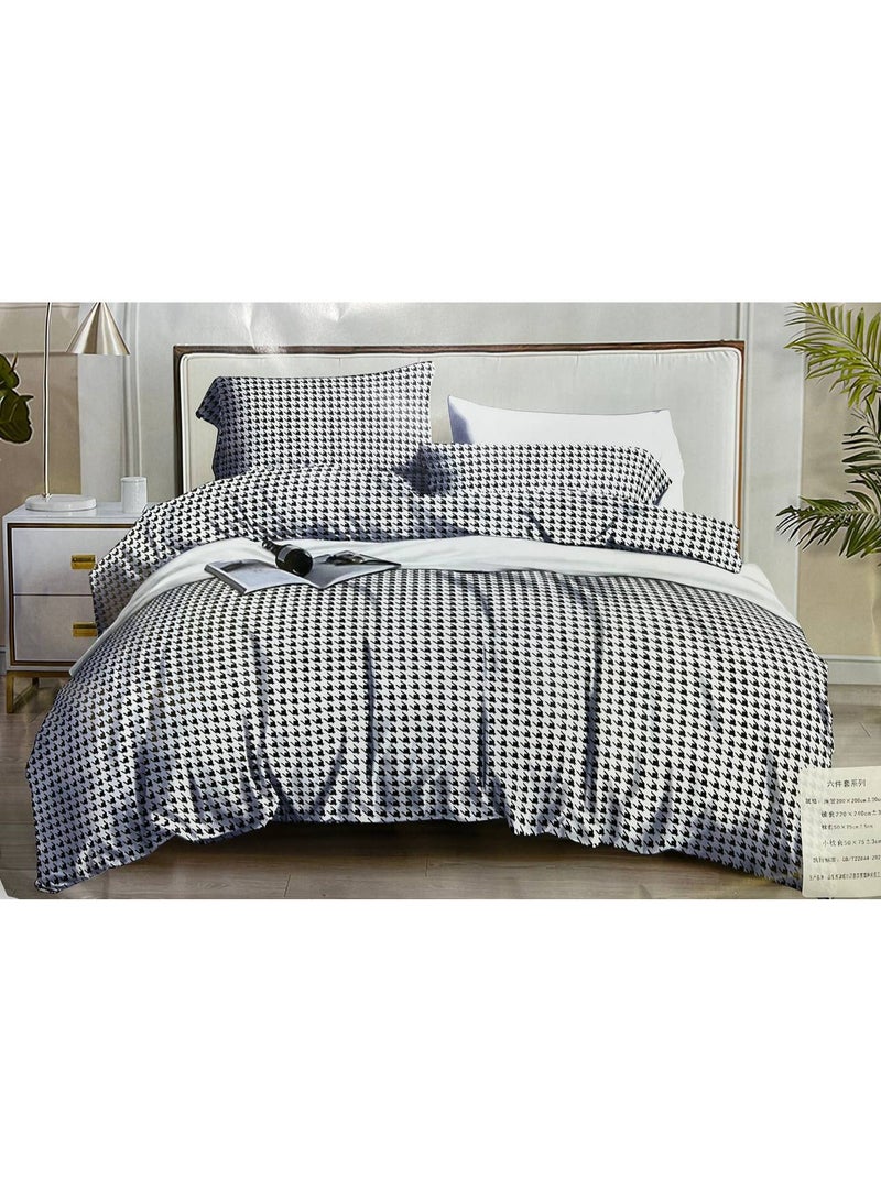 Luxury King 6-Piece Bedding Set –  simple Design, 220x240cm Duvet Cover with Fitted Sheet & 4 Pillowcases