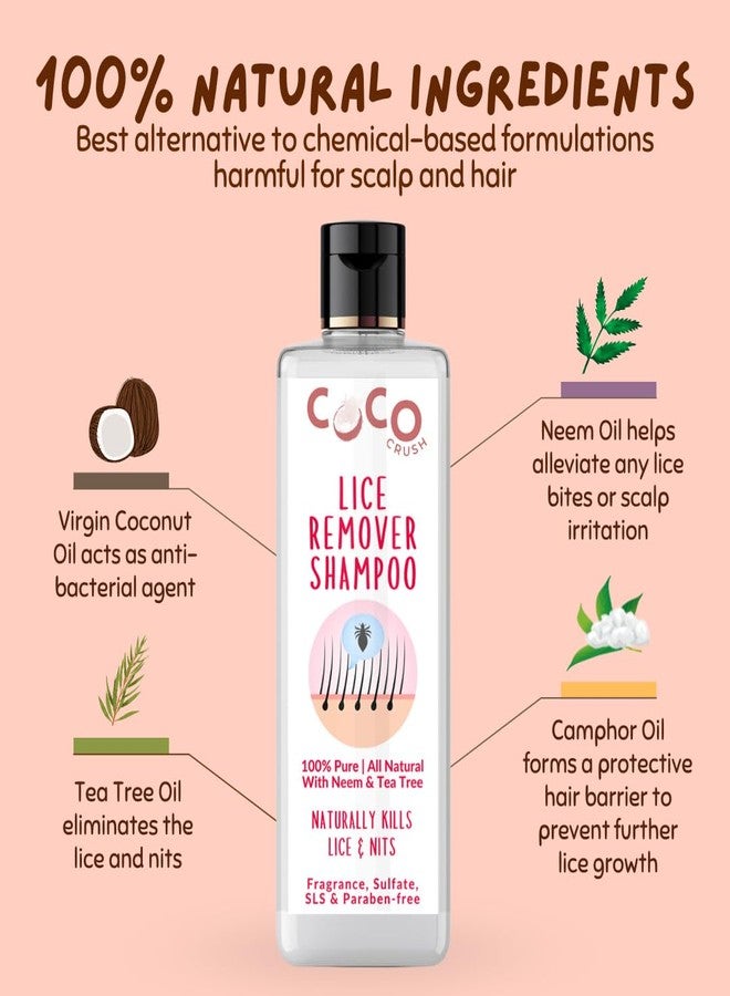 Coco Crush Fast-Acting Lice Removal Kit | Kills Lice & Nits in 30 Minutes | Ayurvedic Anti-Lice Shampoo, Herbal Cream Wash & Long Handle Comb | 100% Natural, Safe & Chemical-Free for Kids & Adults (100ml(2x50ml) + Comb) - Image 3