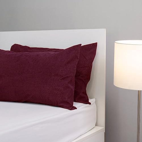 Wakefit Pillow Protector Waterproof | Terry Cotton | Pillow Inner Cover with Zip | 200 GSM | Beetroot-28x18 Inch | Set of 2 - Image 1