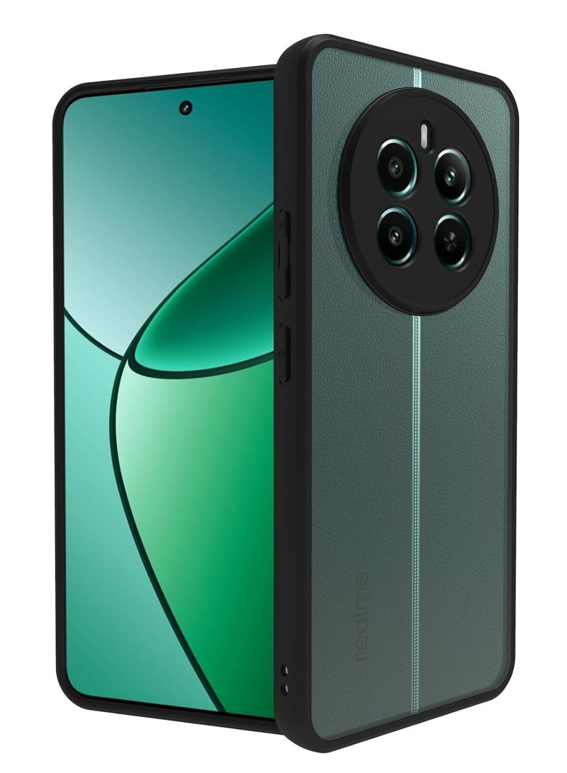جراب حمايه اسود مط غير لامع ومقاوم للصدمات متوافق مع Realme 12 Plus/Realme 12 4G (أسود ) - Image 1