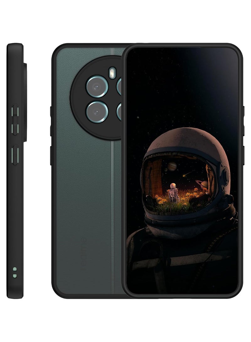 جراب حمايه اسود مط غير لامع ومقاوم للصدمات متوافق مع Realme 12 Plus/Realme 12 4G (أسود ) - Image 2