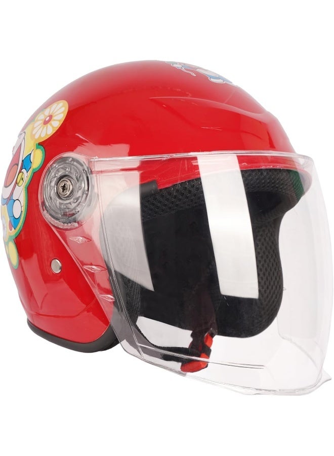 Kids Protective Open Face Helmet - Red - Image 4