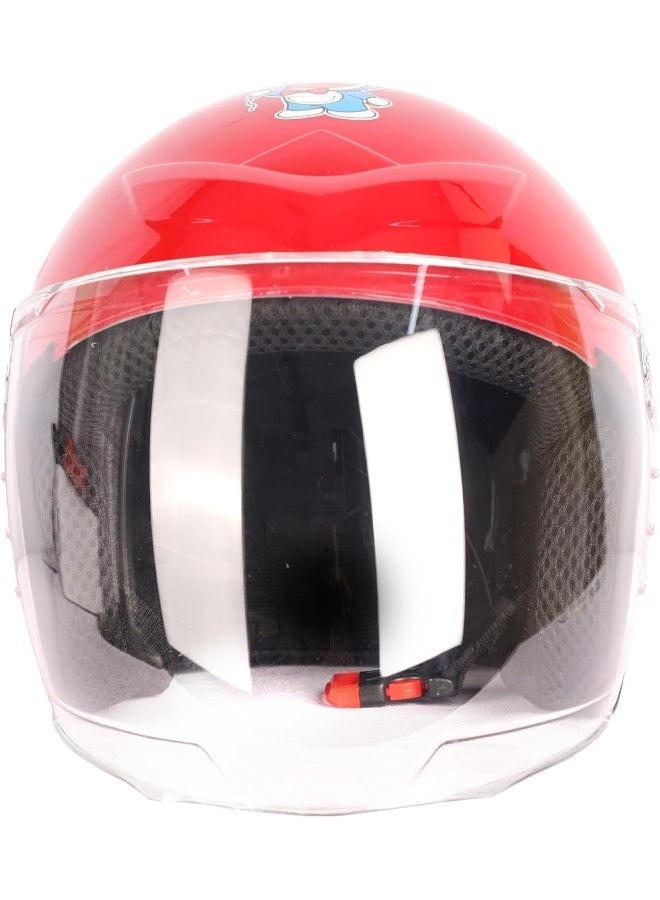 Kids Protective Open Face Helmet - Red - Image 2