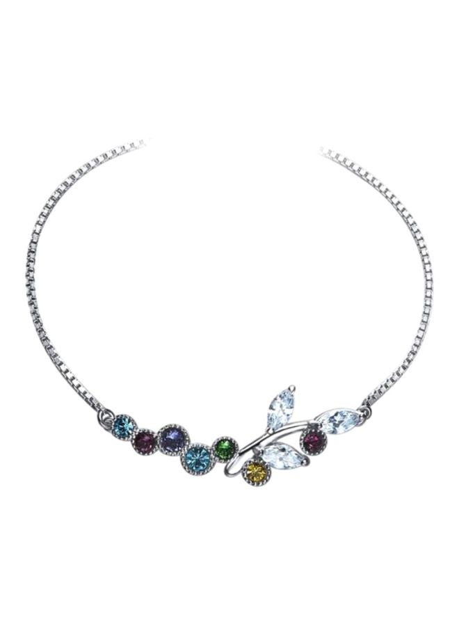 اليشمك سوار فضة مرصع بالزركون والكريستال - Image 1