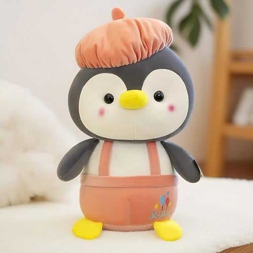 Softdreams Cap Penguin Plushie Stuffed Plush Teddy Bear Soft Toy - Ideal for Birthdays & Special Occasions Girls/Boys, Baby Kids_Pink(25 Cm) - Image 1