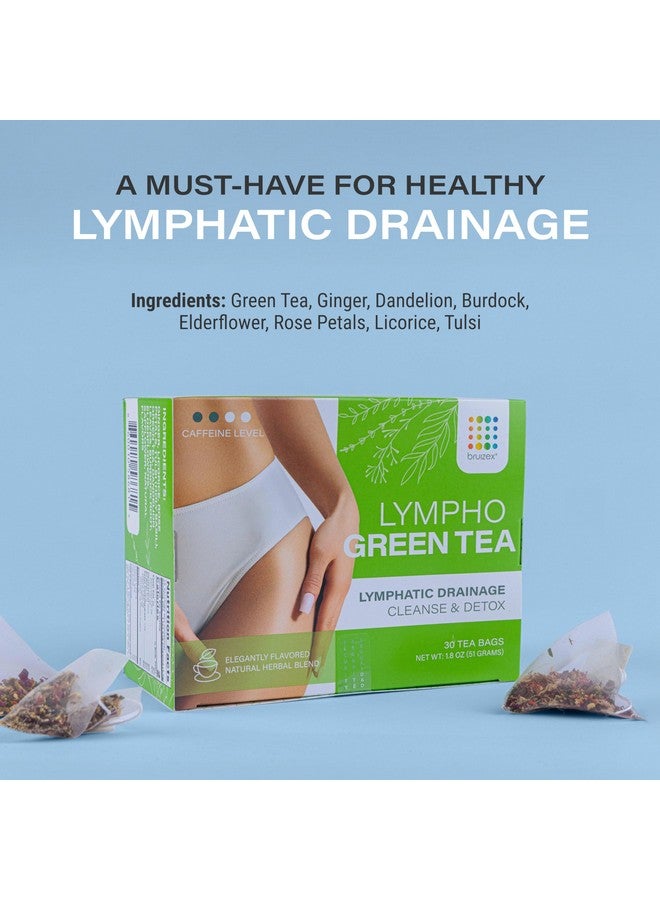 Bruizex Lymphatic Green Tea, Lymphatic Drainage Cleanse & Detox, Natural Herbal Blend for Lymphatic System Health, Post Surgery Recovery Liposuction, BBL, Tummy Tuck, Lipedema & Lymphedema, 30-Pack - Image 4
