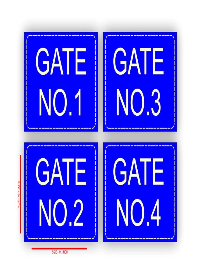 Good Print Zone : Gate Number Sign Board for Gate Size 8"X.11" Inch, 5mm Thick Sunboard Waterproof (GATE 1-4) - Image 2