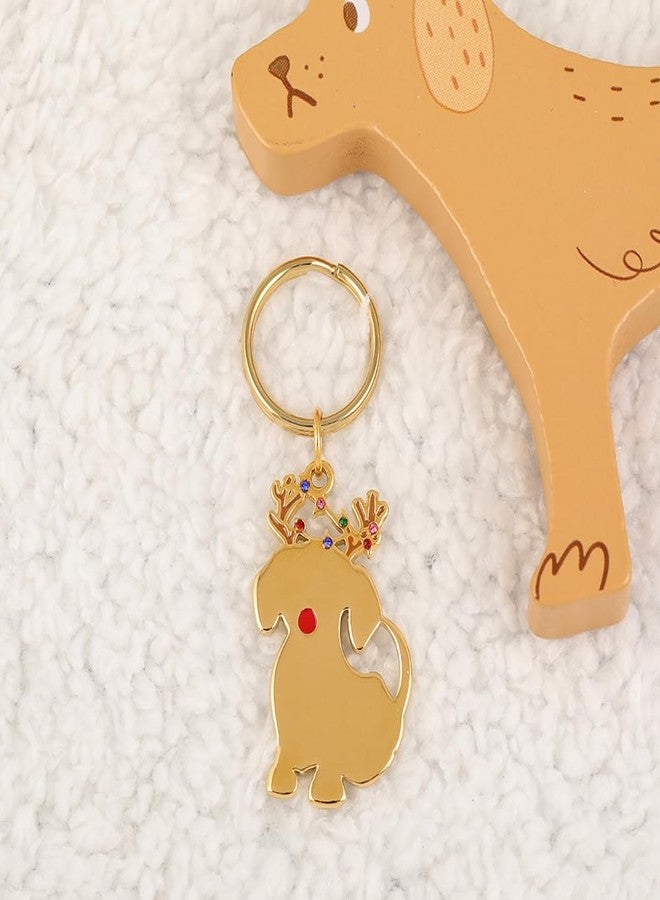 Madison Tyler Cute Christmas Reindeer Dog Tag | Puppy Necklace Pendant for Jewelry Charms | Pet Collar Charms | Gold Antlers Red Nose Dog | Holiday Christmas Tag Pet Charms - Image 5