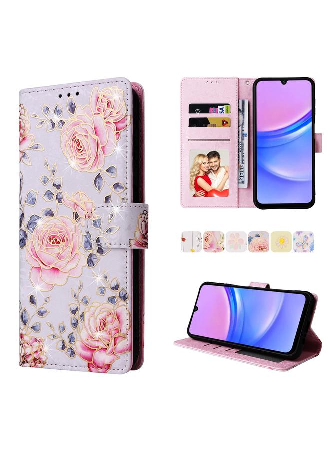 S-TOP Case For Samsung Galaxy A16 5G Bronzing Painting RFID Leather Phone Case - Image 1