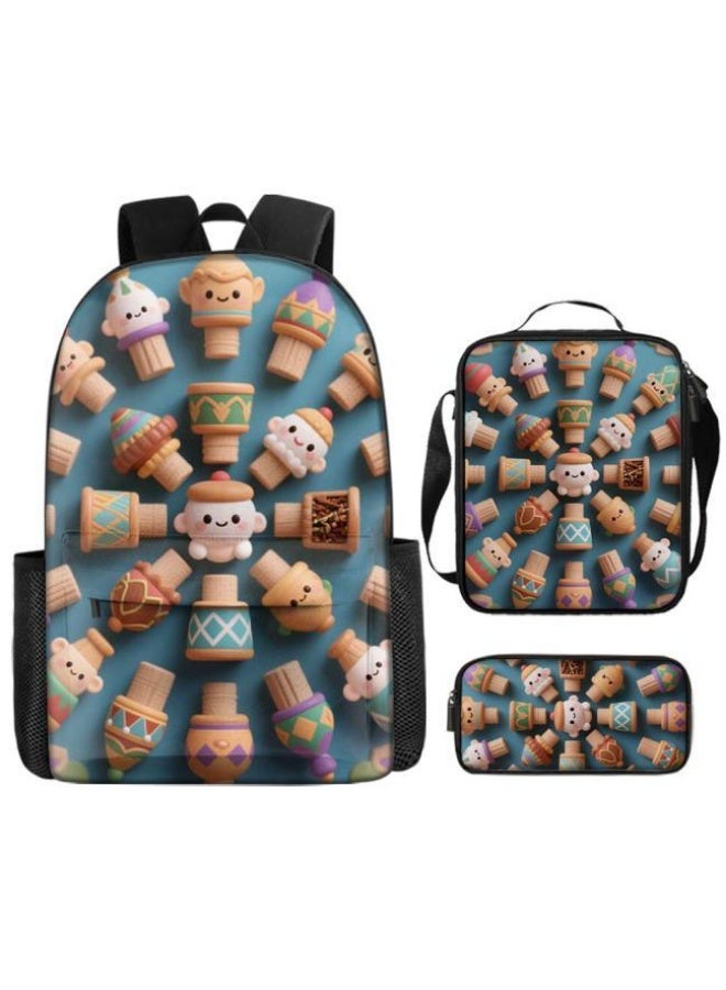 Bright Li Fire's new cute cartoon print, three-piece practical bag combination (students, children, friends outings, mountain climbing, etc. are available) - 107 - Image 2