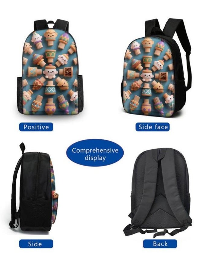 Bright Li Fire's new cute cartoon print, three-piece practical bag combination (students, children, friends outings, mountain climbing, etc. are available) - 107 - Image 3