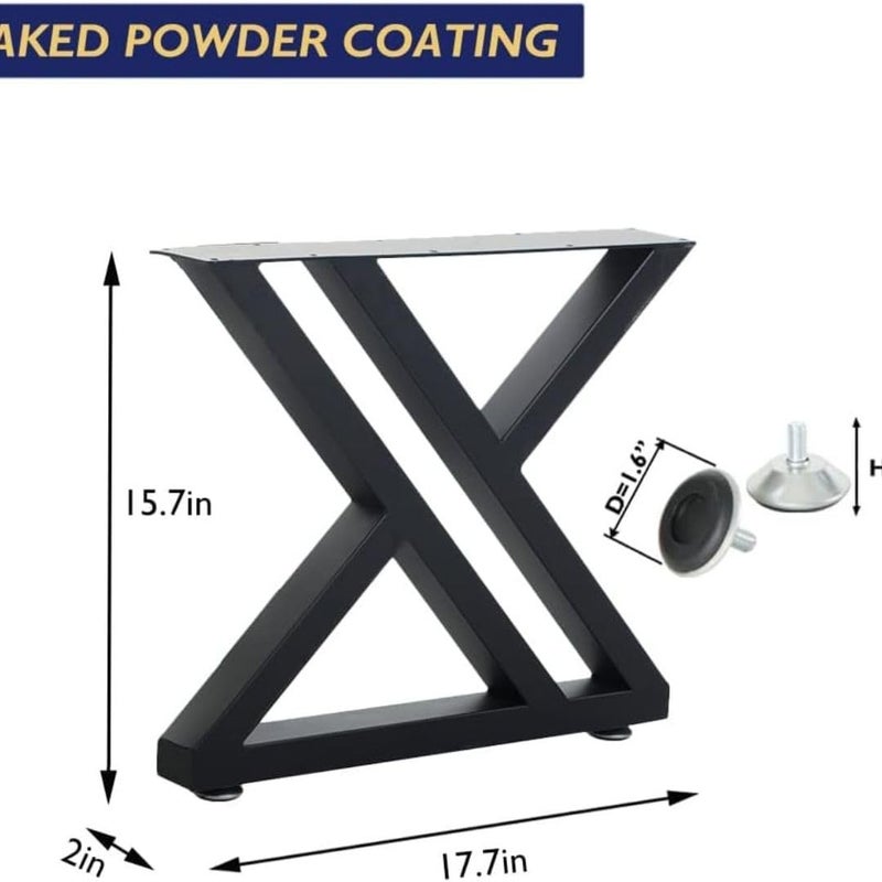 Ventuos Shape Z 16 inch Metal Table Legs Heavy Duty Furniture Desk Chair LegsDIY Leg BlackSet of 2 ONLY Legs - Image 3