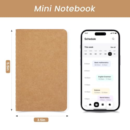 Oucaru 32PCS Mini Notebooks Bulk, 3.5" x 5.5", Brown, 60 Pages Lined Paper Small Pocket Notebook Set, Mini Journal Memo Notepads for Students, Traveler, School Office Supplies - Image 2