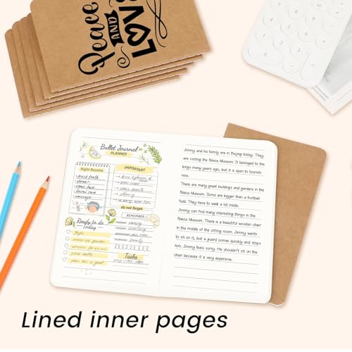 Oucaru 32PCS Mini Notebooks Bulk, 3.5" x 5.5", Brown, 60 Pages Lined Paper Small Pocket Notebook Set, Mini Journal Memo Notepads for Students, Traveler, School Office Supplies - Image 4