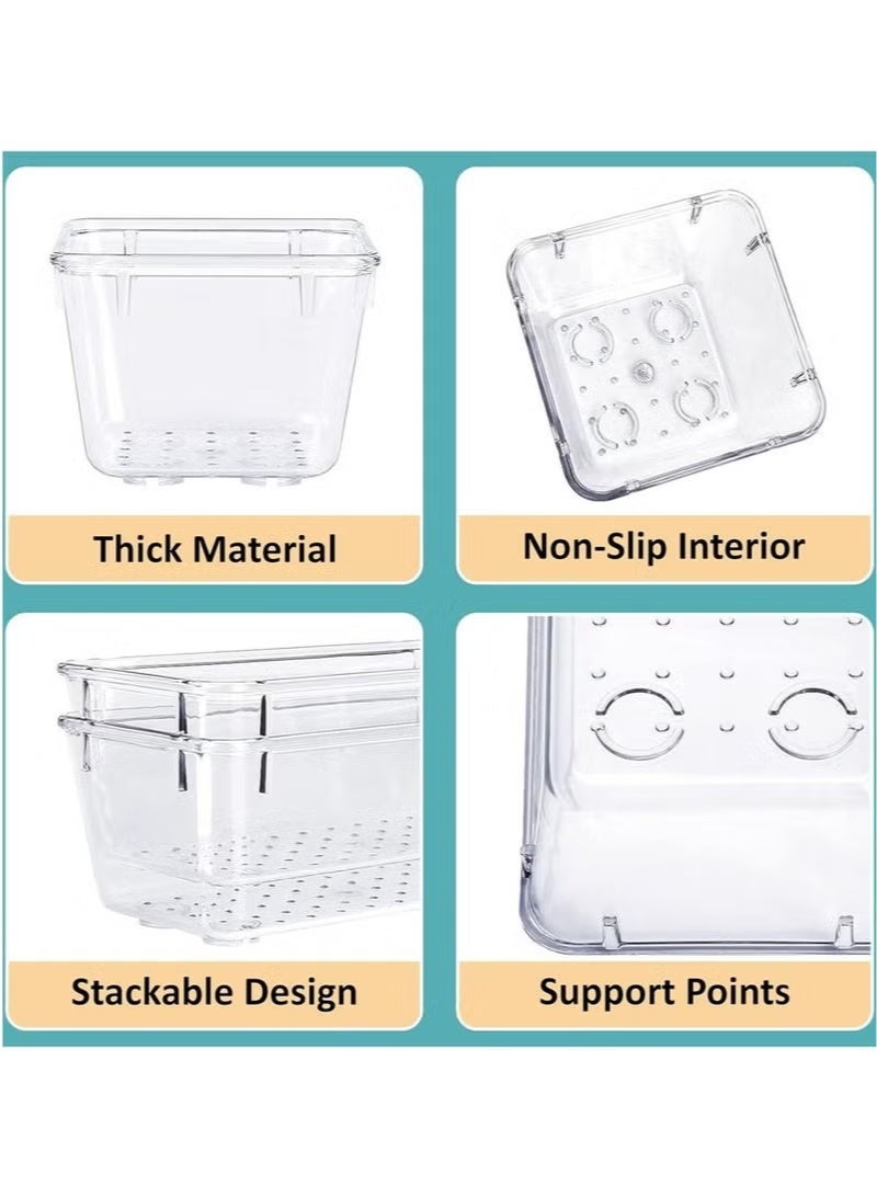 مجموعة منظم للأدراج من 8 قطع ، أربعة أحجام متعددة ، صناديق تخزين للمكياج، وأواني المطبخ والمكاتب - Image 4