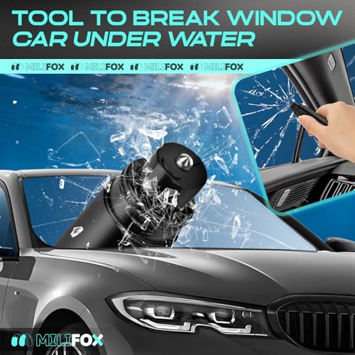 Milifox Car Window Breaker Seatbelt Cutter, 2 In1 Safety Hammer Car Glass Breaker Tool, Emergency Window Breaker for Car Under Water - Image 5