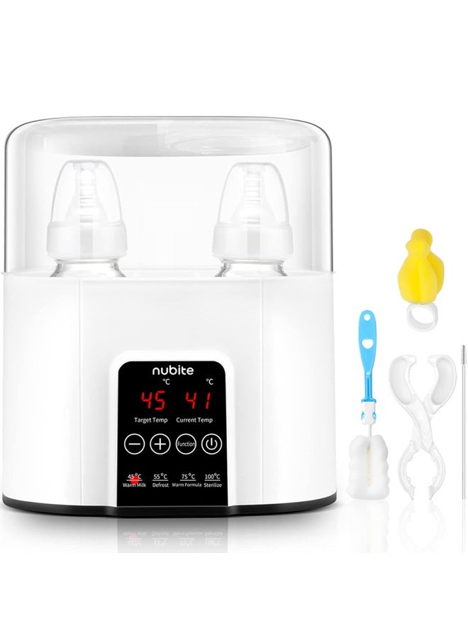 nubite Double Baby Bottle Warmer 24H Constant Mode for All Bottles, Breastmilk Baby Milk Heater, Heating Baby Food, Formula Water Warmer for Twins, Accurate Temperature Control - Image 1