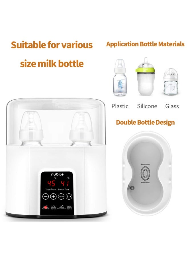nubite Double Baby Bottle Warmer 24H Constant Mode for All Bottles, Breastmilk Baby Milk Heater, Heating Baby Food, Formula Water Warmer for Twins, Accurate Temperature Control - Image 5