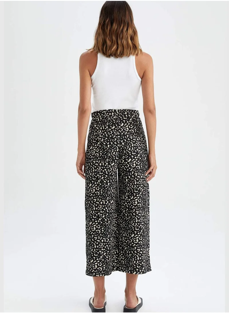 ديفاكتو Patterned Wide Leg Trousers