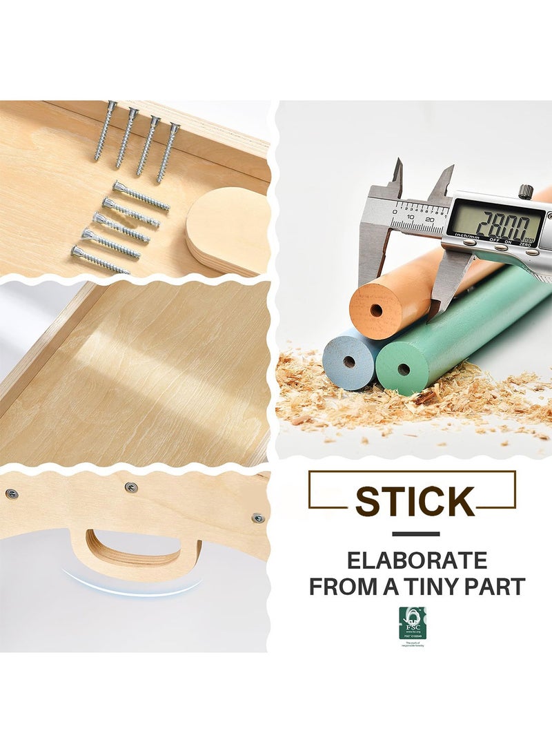 ما بيبي مجموعة ألعاب تسلق للأطفال على شكل مثلث قابلة للطي 7 في 1، مجموعة تسلق خشبية من مونتيسوري مع قوس ومنحدر وسلم، صالة ألعاب رياضية داخلية للأطفال الصغار، ألعاب مونتيسوري - Image 4