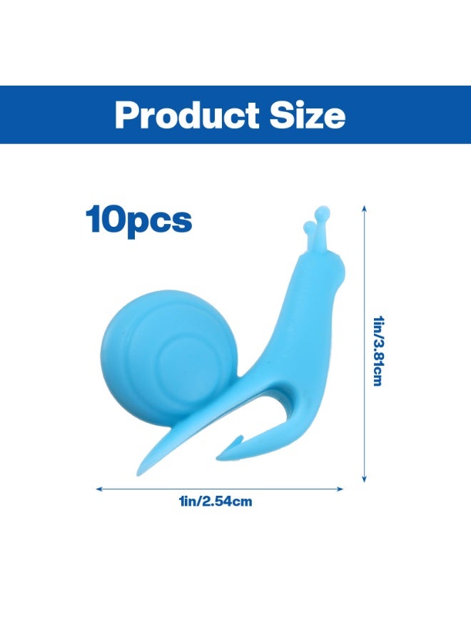 10-Pack Colorful Snail Silicone Tea Bag Holders Reusable Cup Edge Clips - Image 2