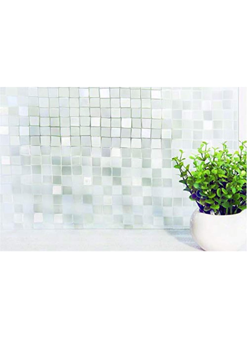 ELTON ELTON Vinyl 3D Window Films Privacy Film Self Adhesive Decorative Film for Bathroom Door Window Heat Control Anti UV Off White 16 x 48 inches 