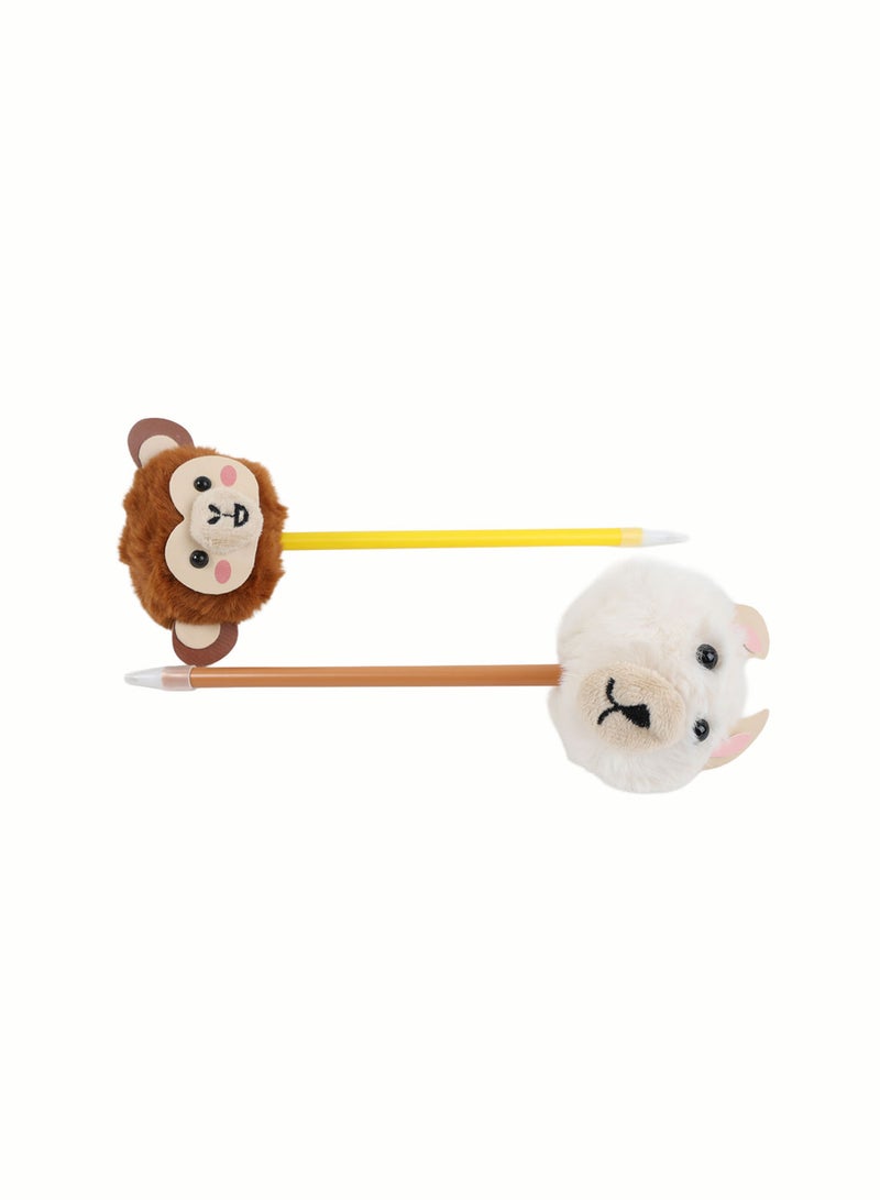 Midi Cute Animal Plush Top Ballpoint Pens - Image 5