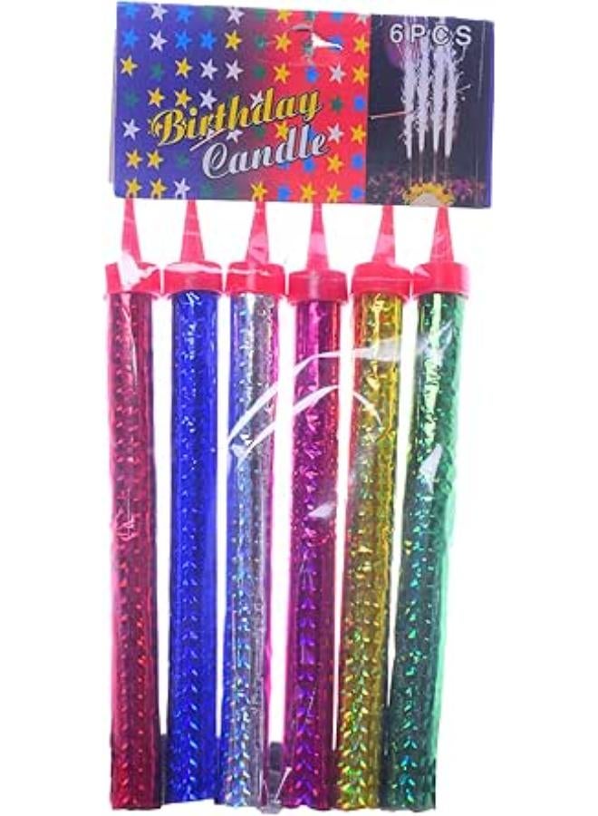 Birthday Candles with Holder – 6pcs Multicolor